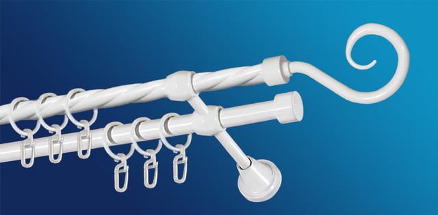 Карниз для штори Plastidea Гак металевий кручений подвійний з гачками D 16/16 мм 240 см Білий - фото 1 Карниз для штори Plastidea Гак металевий кручений подвійний з гачками D 16/16 мм 240 см Білий - фото 1