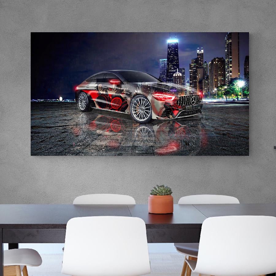 Картина на холсте HolstPrint Спорткар Mercedes AMG GT 50х100 см