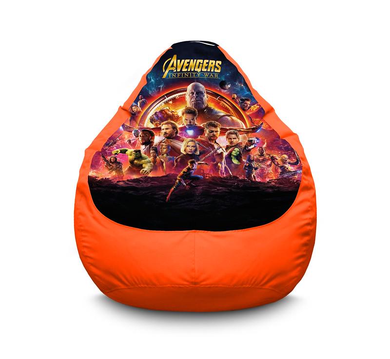 Крісло мішок iPuff Avengers Infinity war Оксфорд XXXL 100х135 см Помаранчевий