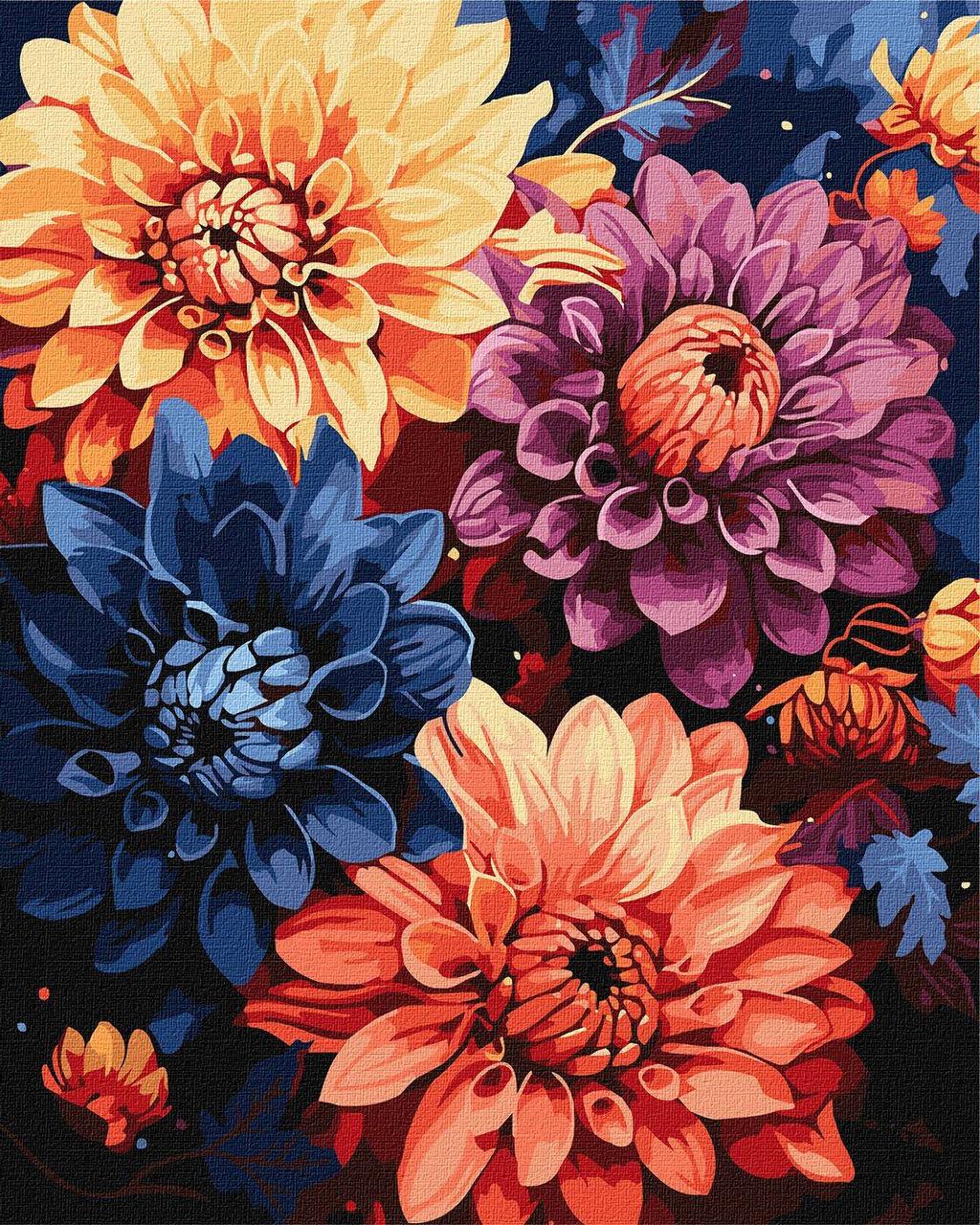 Картина по номерам Ideyka Красочные георгины 40х50 см (2889525968)