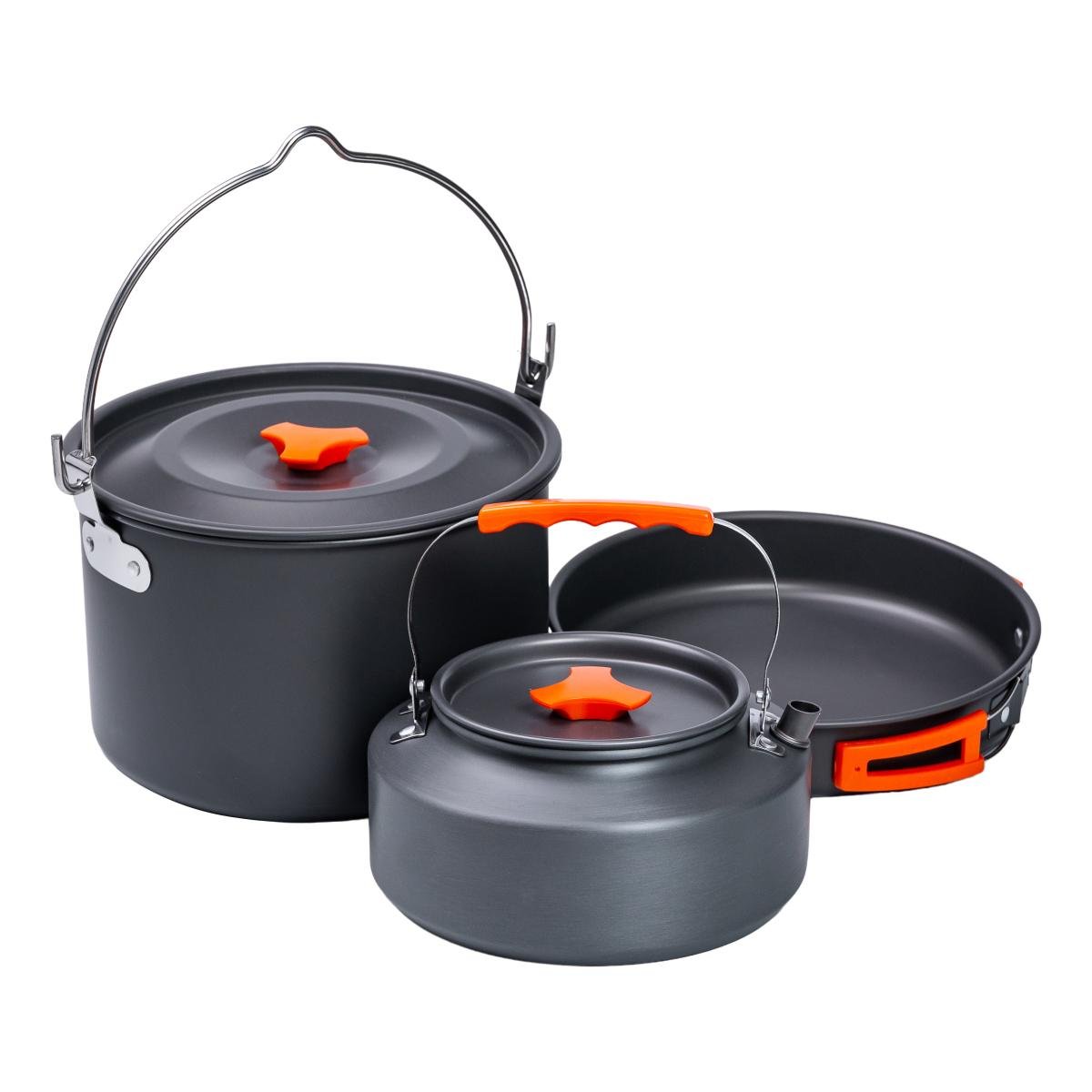 Набір туристичного посуду 3 предмети з алюмінію 21/18/22 см (HP39578C) Набір туристичного посуду 3 предмети з алюмінію 21/18/22 см (HP39578C)