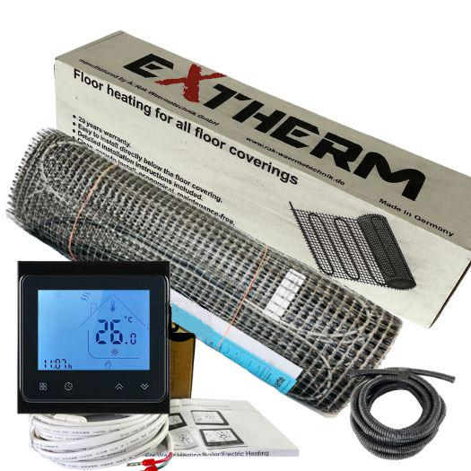 Мат нагревательный EXTHERM 180 Вт/м2 1,5 м2 с сенсорным Wi-Fi термостатом Черный (50613)