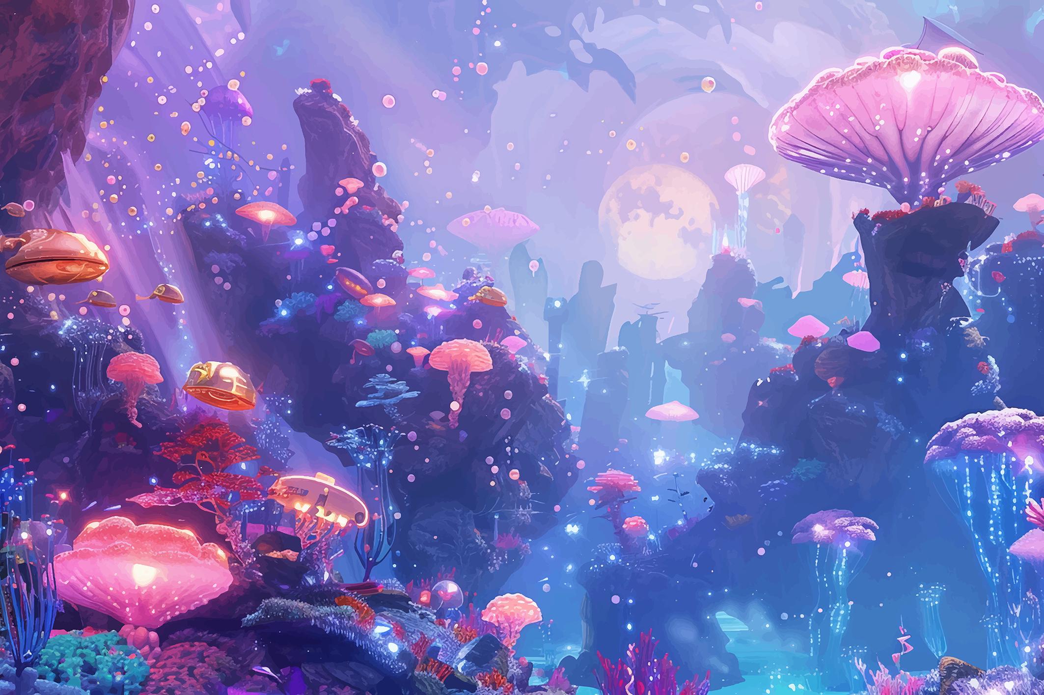 Фотообои флизелиновые Upstream Фантастический подводный мир 190х285 см (S5KID-059/4)