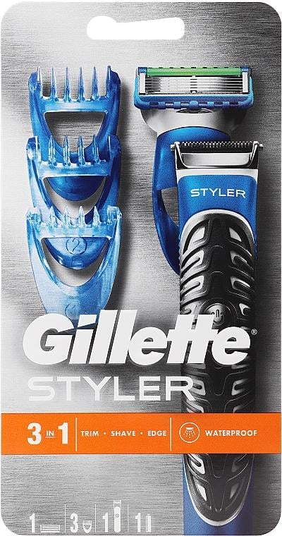 Бритва-стайлер мужской Gillette Fusion5 ProGlide Styler с 1 сменным картриджем ProGlide Power + 3 насадки для моделирования бороды и усов