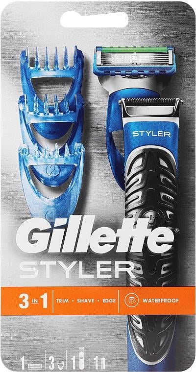 Бритва-стайлер чоловічий Gillette Fusion5 ProGlide Styler з 1 змінним картриджем ProGlide Power + 3 насадки для моделювання бороди та вусів - фото 1