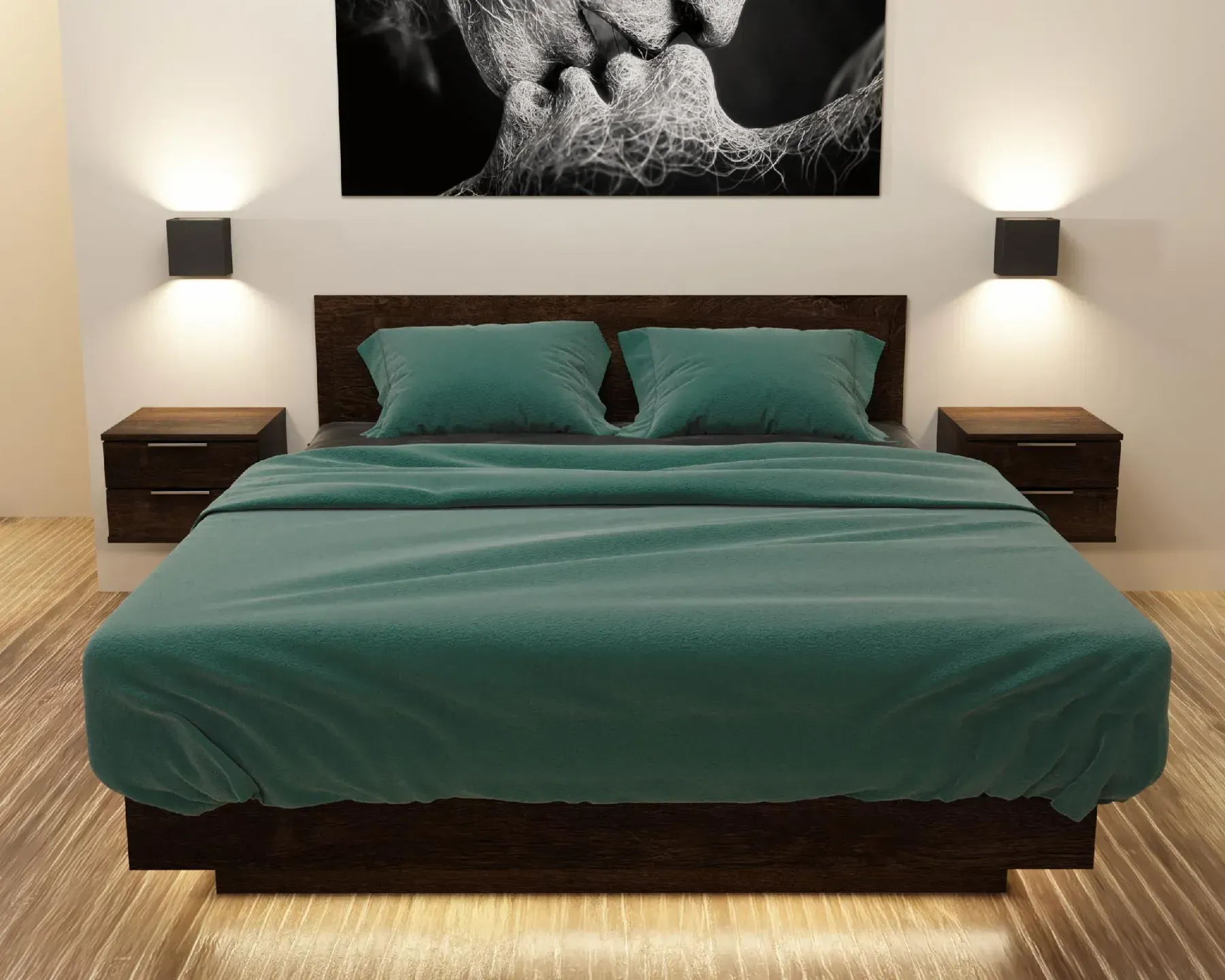 Кровать двуспальная Kontinent Kristal №2 160x200 см Дуб Конкордия (79630382)