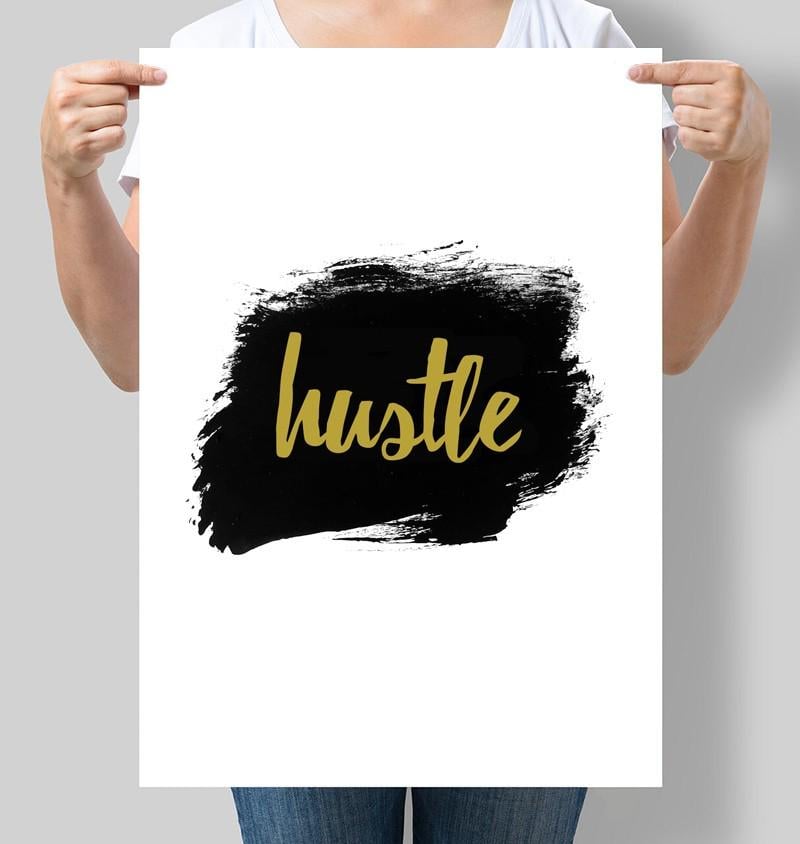 Постер мотивационный Hustle Суета 42x60 см A2 без рамки (M052_A2)