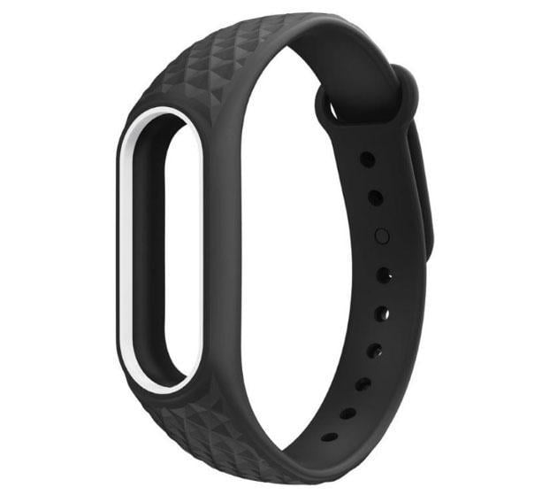 Силіконовий ремінець Primo для фітнес-браслету Xiaomi Mi Band 2 Edge Black White (662476774)