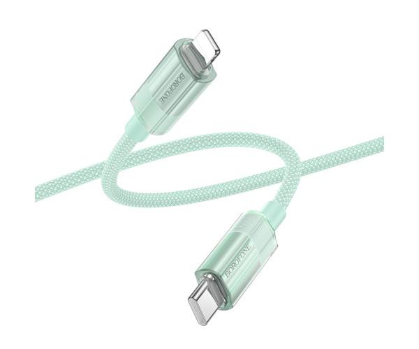 Кабель USB Borofone BU44 Sincero PD27W 3A Type-C to Lightning 1,2 м Green