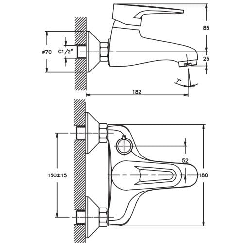 Смеситель для ванны Haiba Opus 009 euro (HB0333) - фото 4 Смеситель для ванны Haiba Opus 009 euro (HB0333) - фото 4