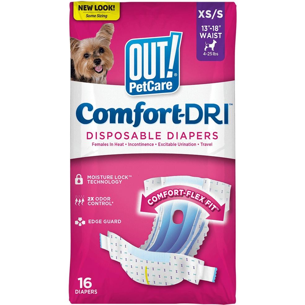 Подгузники одноразовые OUT Comfort-Dri Disposable Diapers для сук малых пород XS-S (out70662)