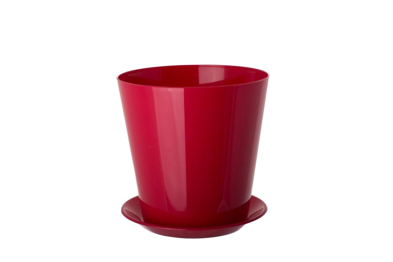 Горщик для квітів Form-Plastic ВУЛКАНО круглий 1,8 л 15х15 см Вишневий