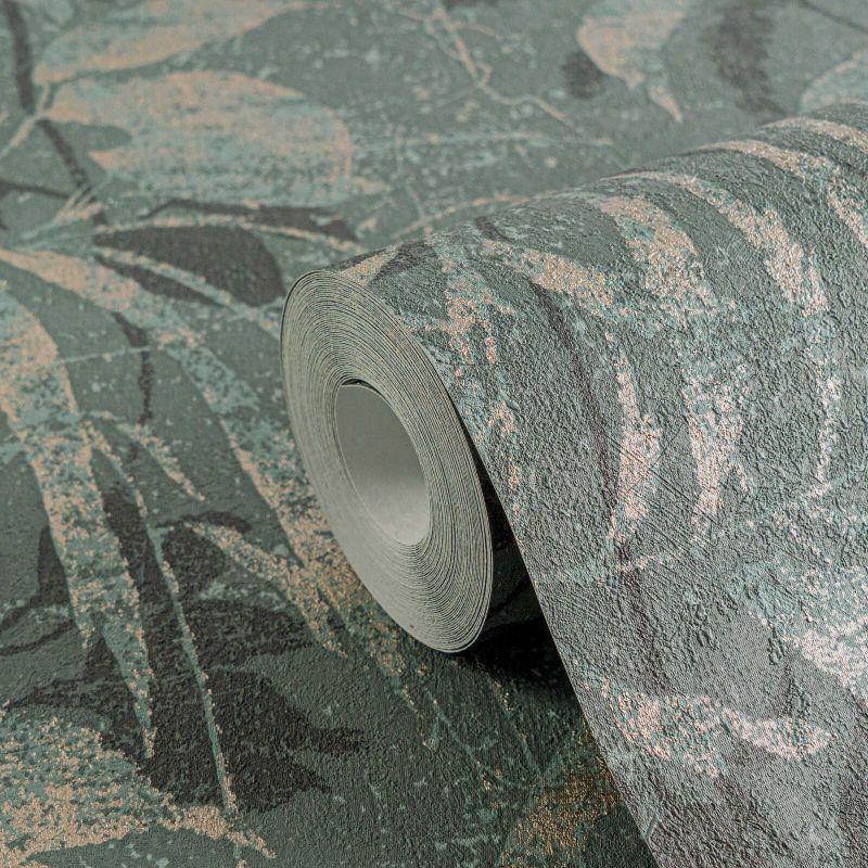 Обои флизелиновые AS Creation Metropolitan 78203-5 Противень винил горячего тиснения 0,53х10,05 м Зеленый