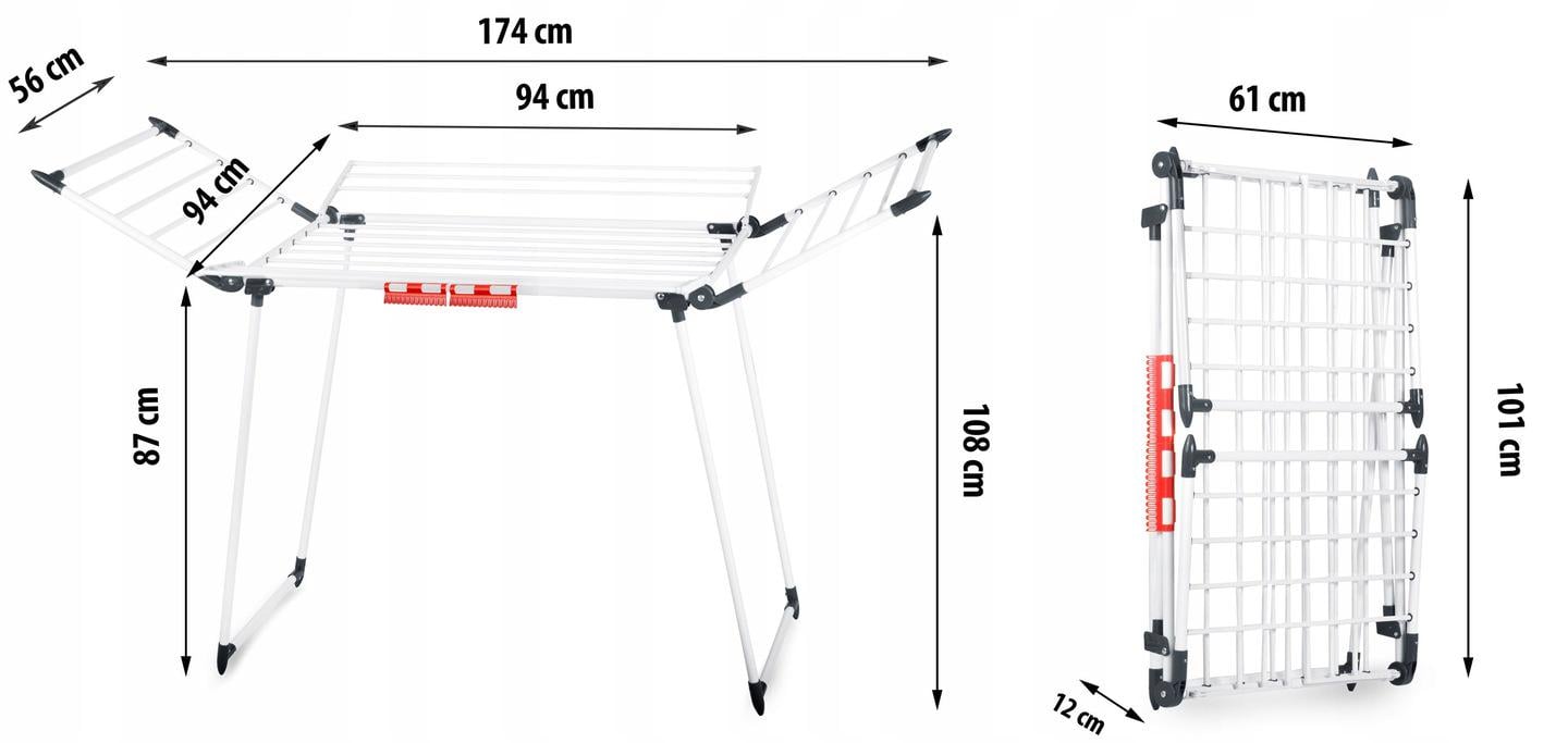 Сушарка для одягу Massido Lina складна стояча 22 м Білий (688500) - фото 4 Сушарка для одягу Massido Lina складна стояча 22 м Білий (688500) - фото 4