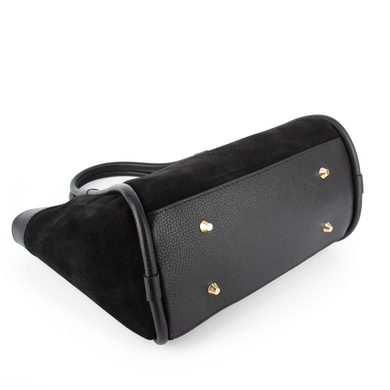 Сумка женская Virginia Conti замшевая с 2 ручками Черный (04027) - фото 4 Сумка женская Virginia Conti замшевая с 2 ручками Черный (04027) - фото 4