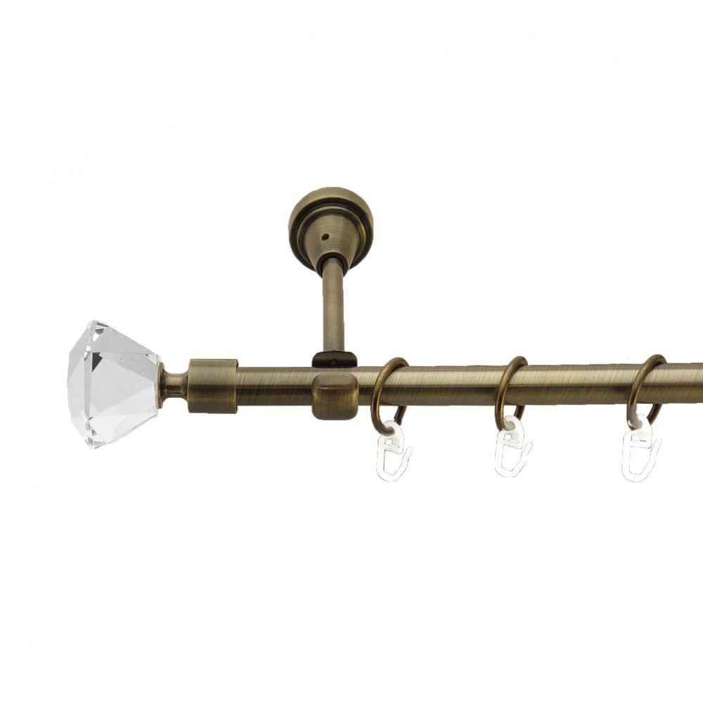 Карниз металлический Orvit Спектралия однорядный открытый/гладкая труба/кольцо металлическое Антик 16 мм 160 см (3327944)