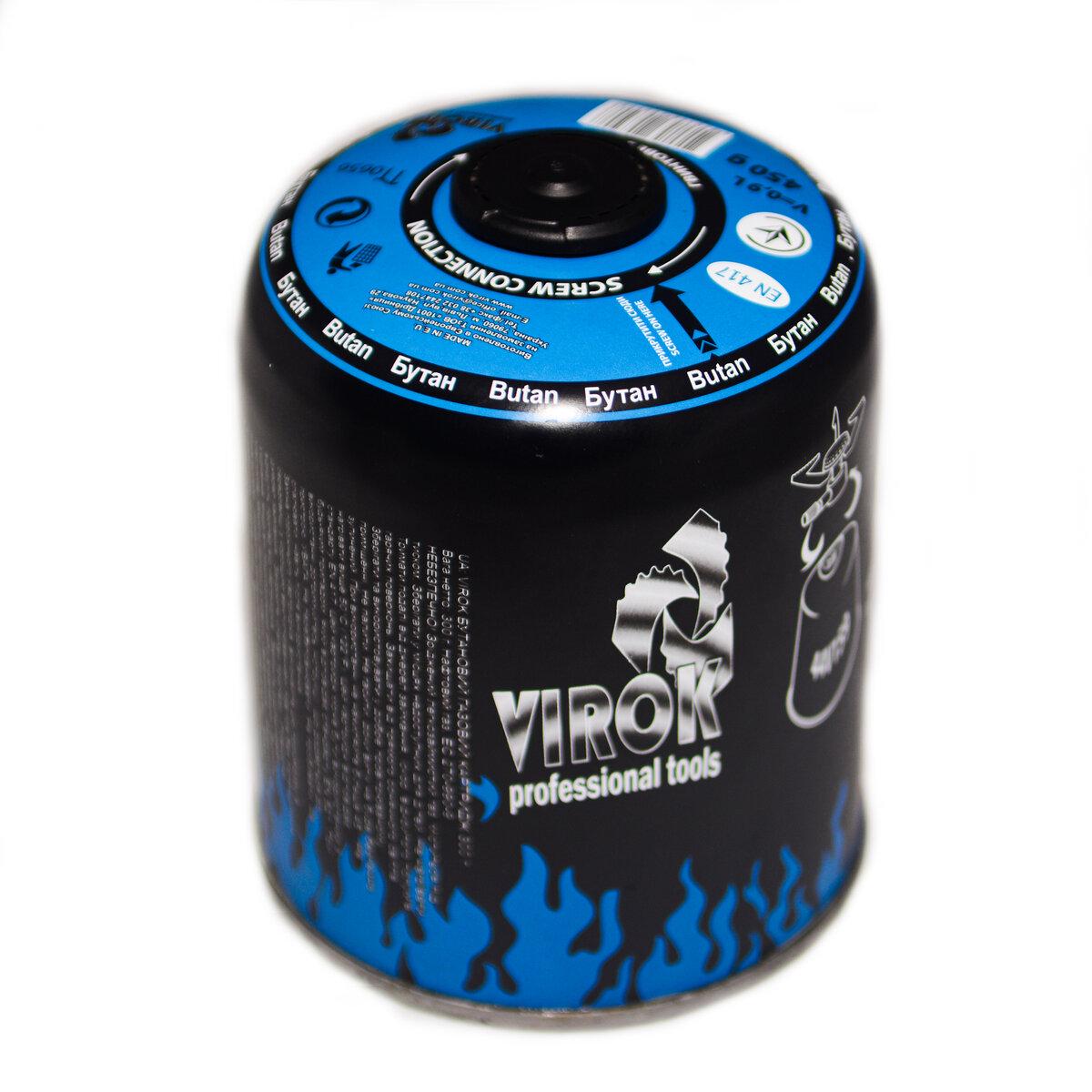 Газовий балон одноразового використання Virok 44V159 450 г 900 мл з різьбовим з’єднанням 7 16" (EN417)