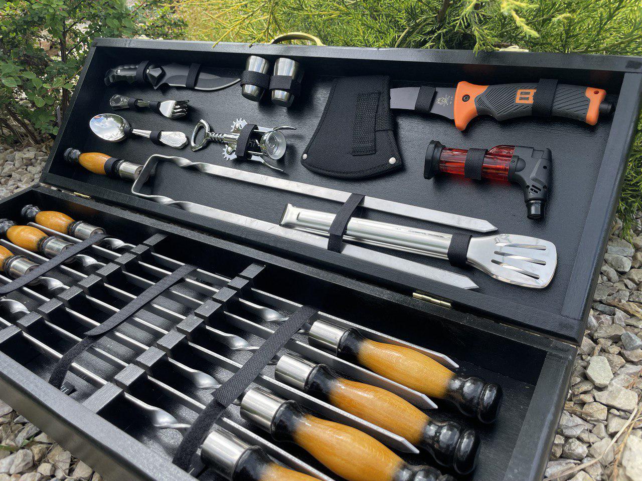 Набір шампурів Гриль АКВА в кейсі (11007264) - фото 3 Набір шампурів Гриль АКВА в кейсі (11007264) - фото 3