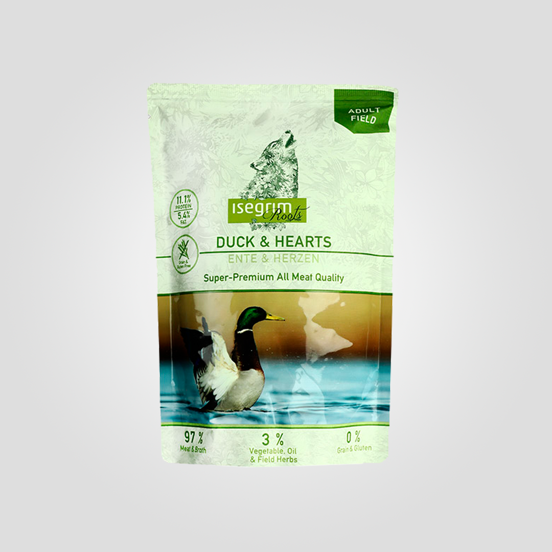 Корм влажный для собак Isegrim Duck & Hearts утка с сердечками/овощами/льняным маслом/травками 410 г (20502828)
