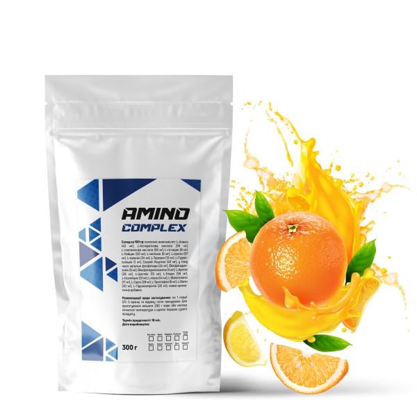 Амінокомплекс Amino Complex Апельсин 90% білка на 12 порцій 300 г (21-125-an-ap300)