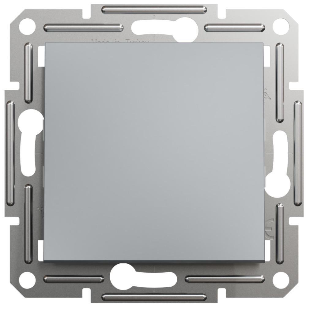 Выключатель одноклавишный кнопочный Schneider Electric Asfora Стальной (EPH0700162)