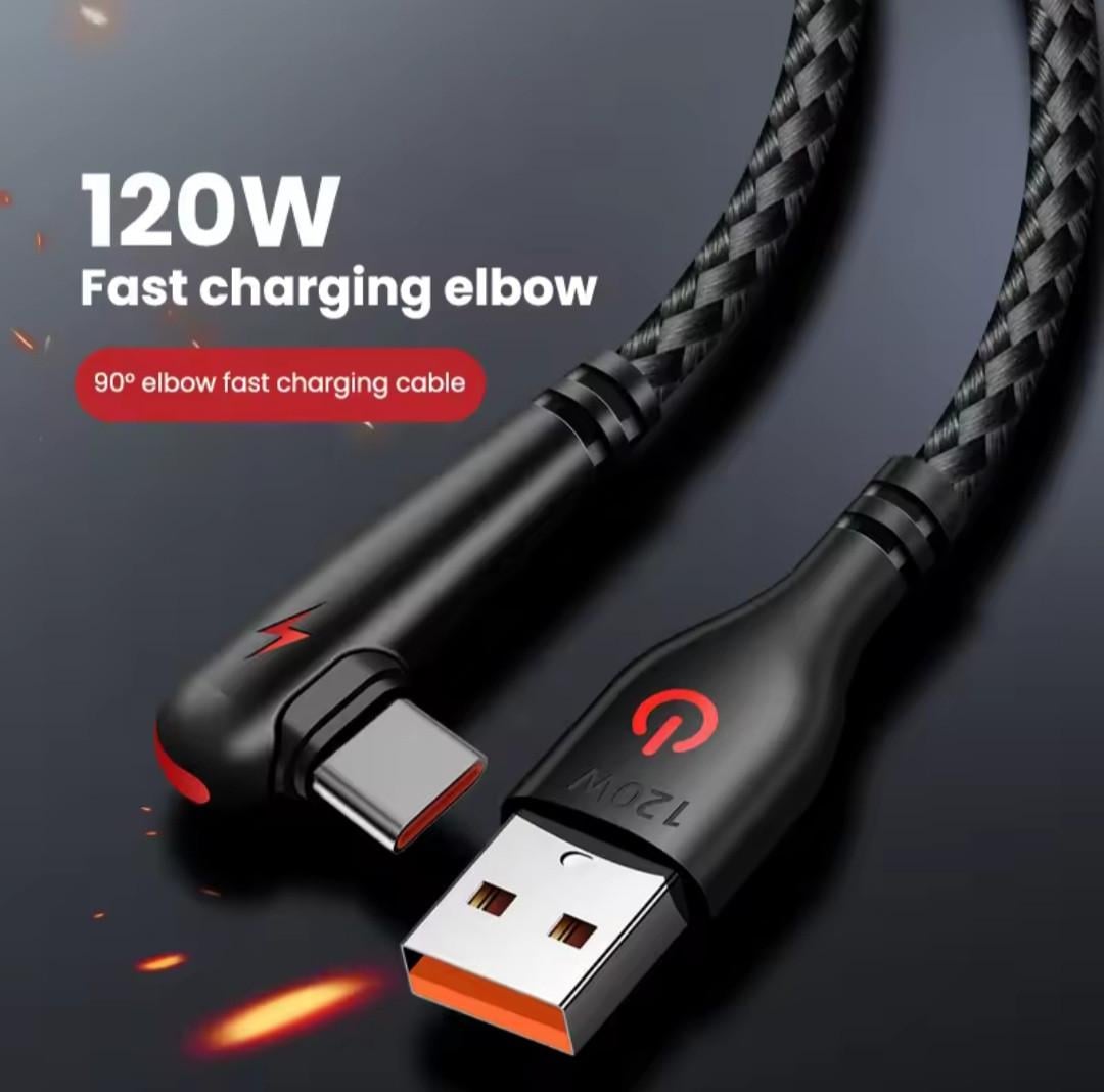Кабель USB Type-C 2 м 90° Черный (2554736546) - фото 11