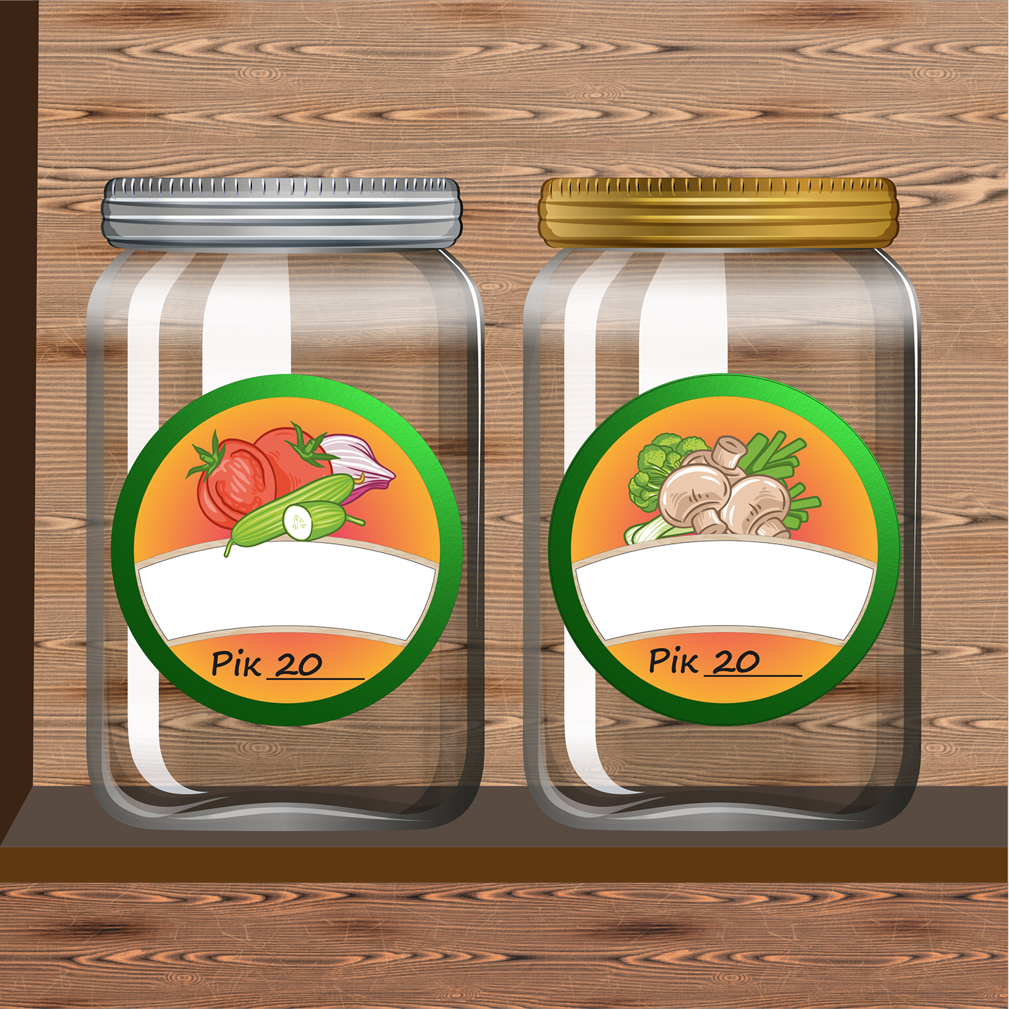 Наклейка на консервацию Грибы круг (1145) - фото 2 Наклейка на консервацию Грибы круг (1145) - фото 2