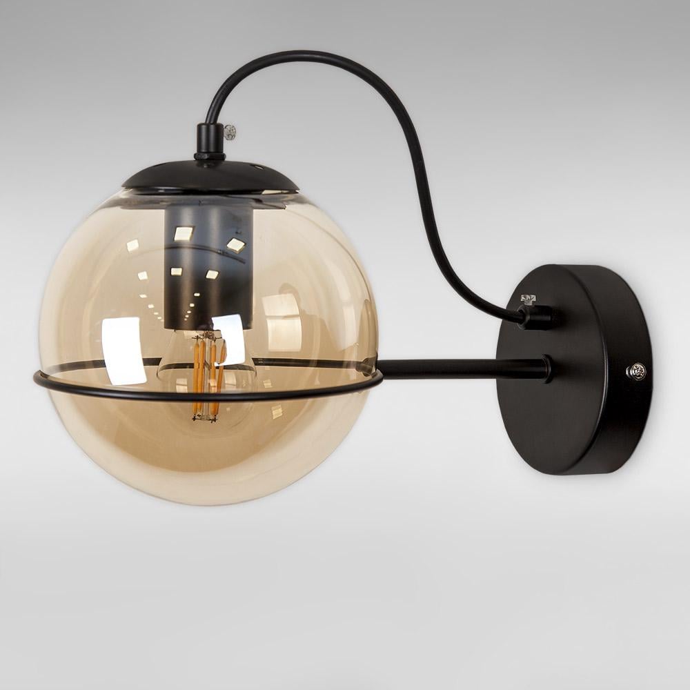 Светильник настенный шар Light House LS-18624-1 BK/BR Черный/Янтарный