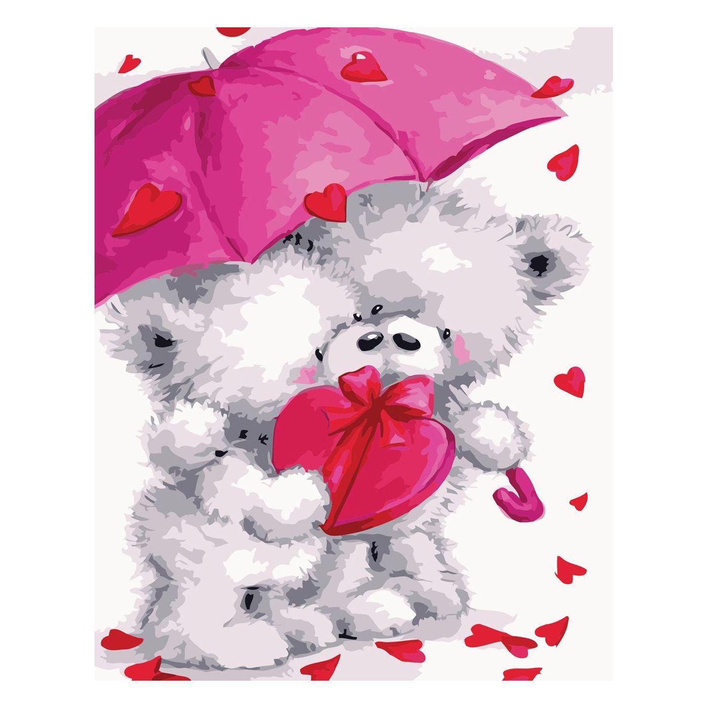 Картина за номерами Strateg Закохані ведмедики 30х40 см (SV-0019)