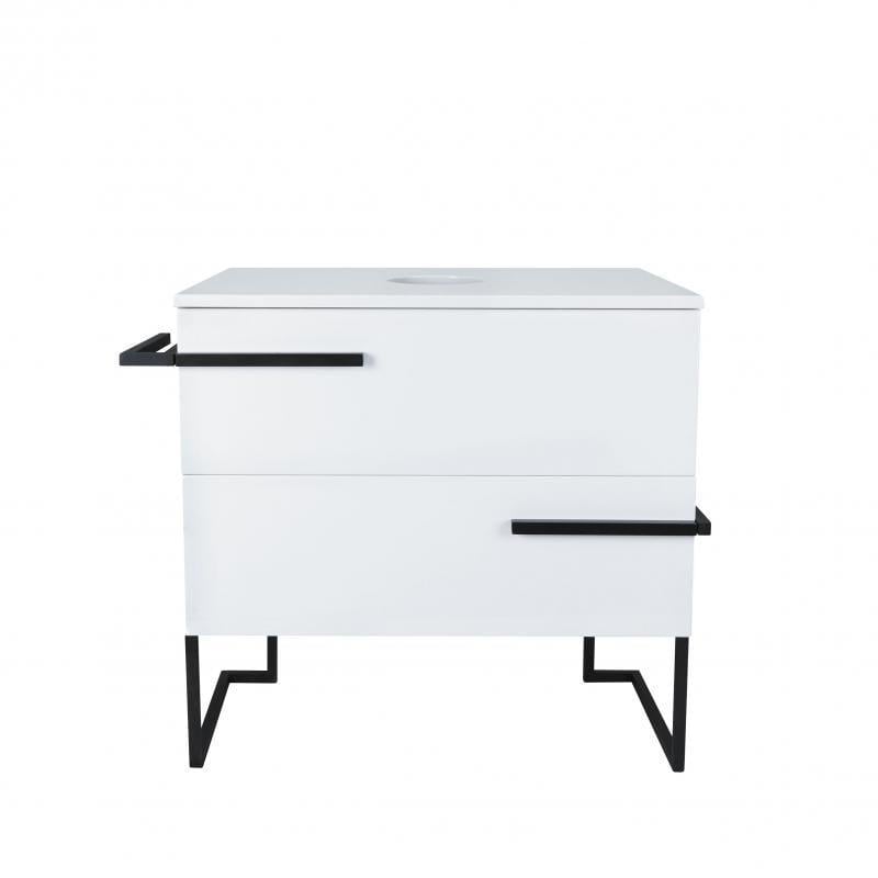 Тумба напольная со столешницей Q-tap Taurus 700х616х437 White/Whitish oak (QT2480TNT703WWO)