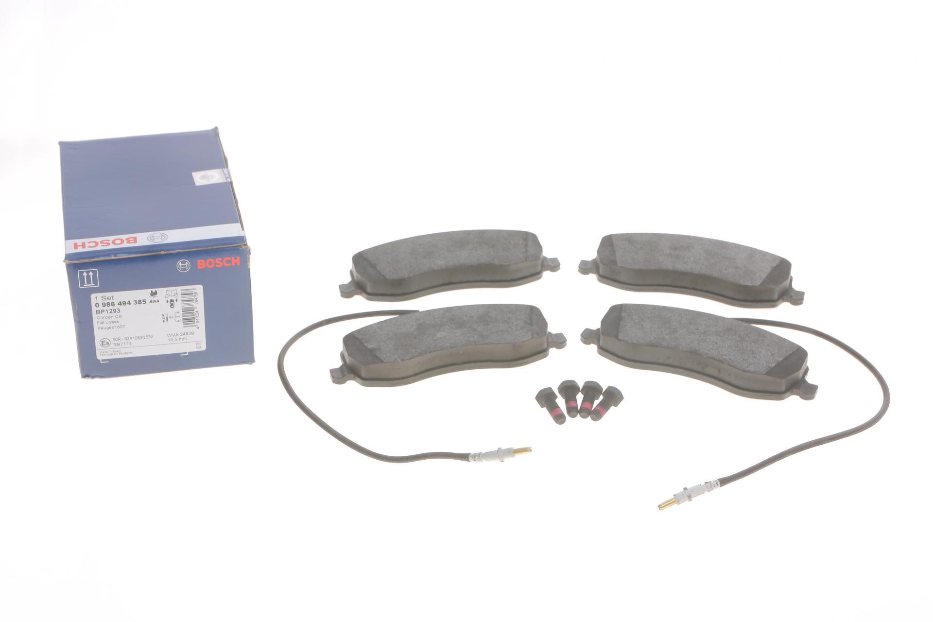 Тормозные колодки передние для Citroen C8/Peugeot 807 2.0/2.2 HDi 06- (0 986 494 385)