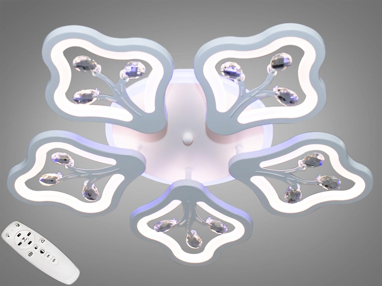 Люстра потолочная LED с диммером Diasha 8149/5WH 3col dim 95W Белый