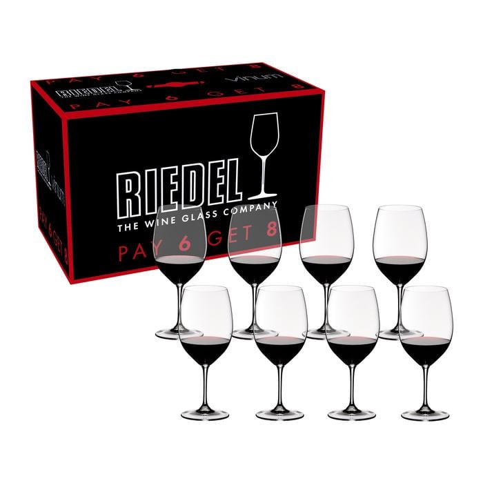 Набор бокалов Riedel Vinum Bordeaux 610 мл 6 шт и 2 в подарок хрусталь (2476937)