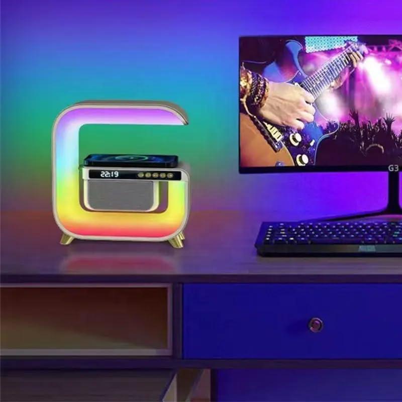 Ночник аккумуляторный RGB G3 с беспроводной зарядкой 15W и Bluetooth колонкой 3W - фото 5