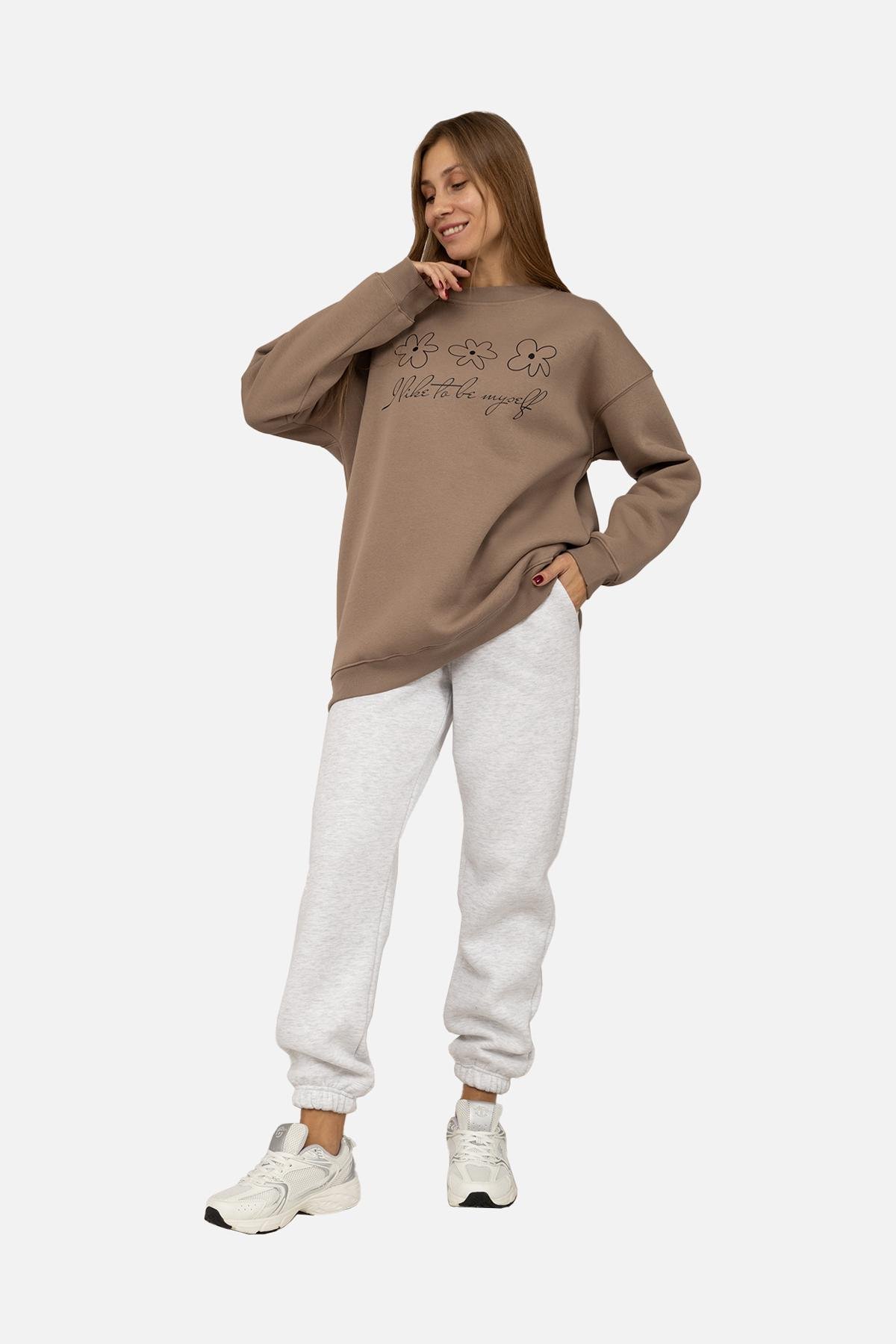 Свитшот женский ЦБ-00263184 р. 48 Коричневый (SKT001028285) - фото 2