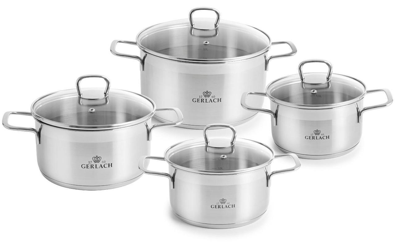 Набор кастрюль 8 предметов из нержавеющей стали Gerlach BRAVA