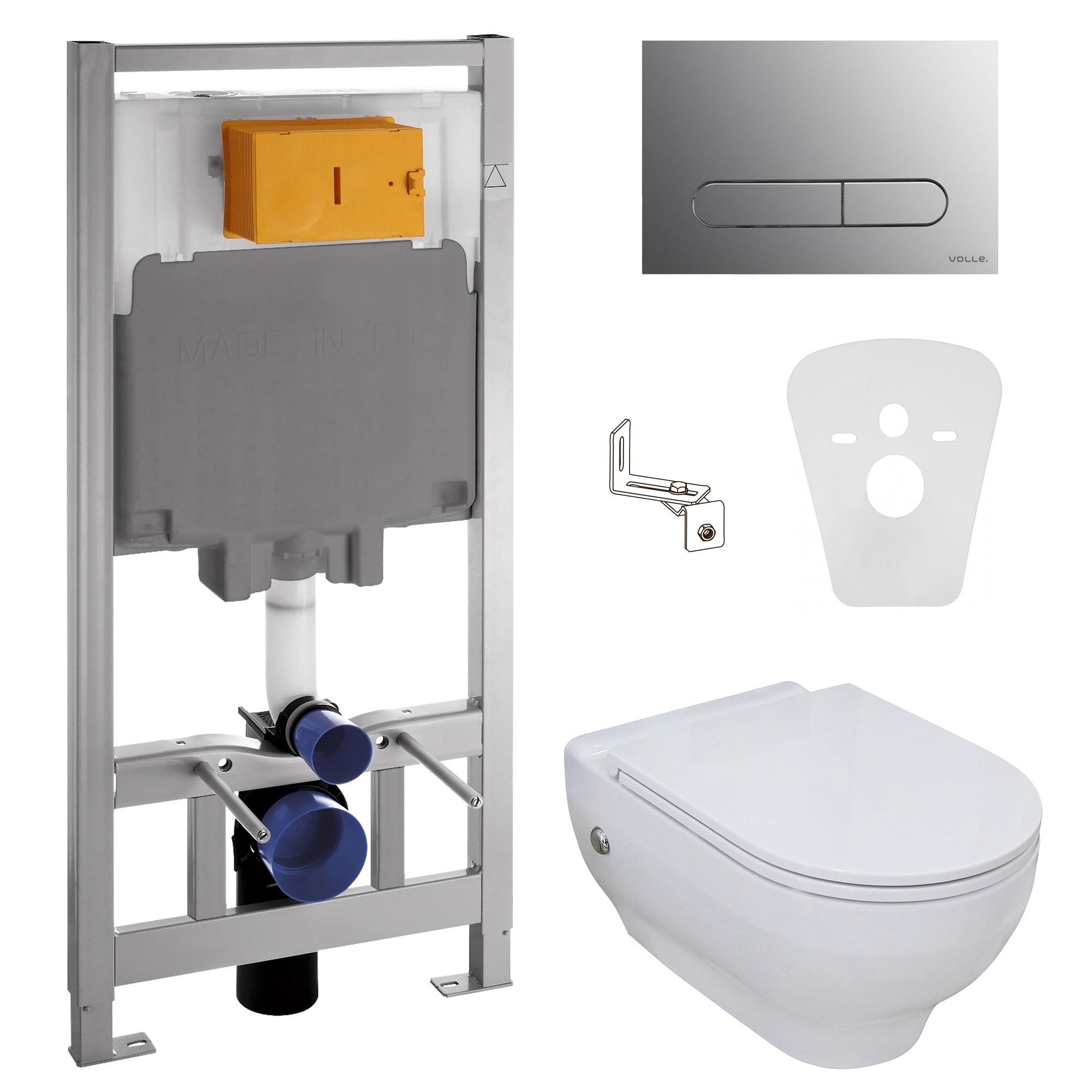 Комплект инсталляции VOLLE MASTER /VIRGO 13-23-455+141515 с унитазом кнопка Хром (75171)