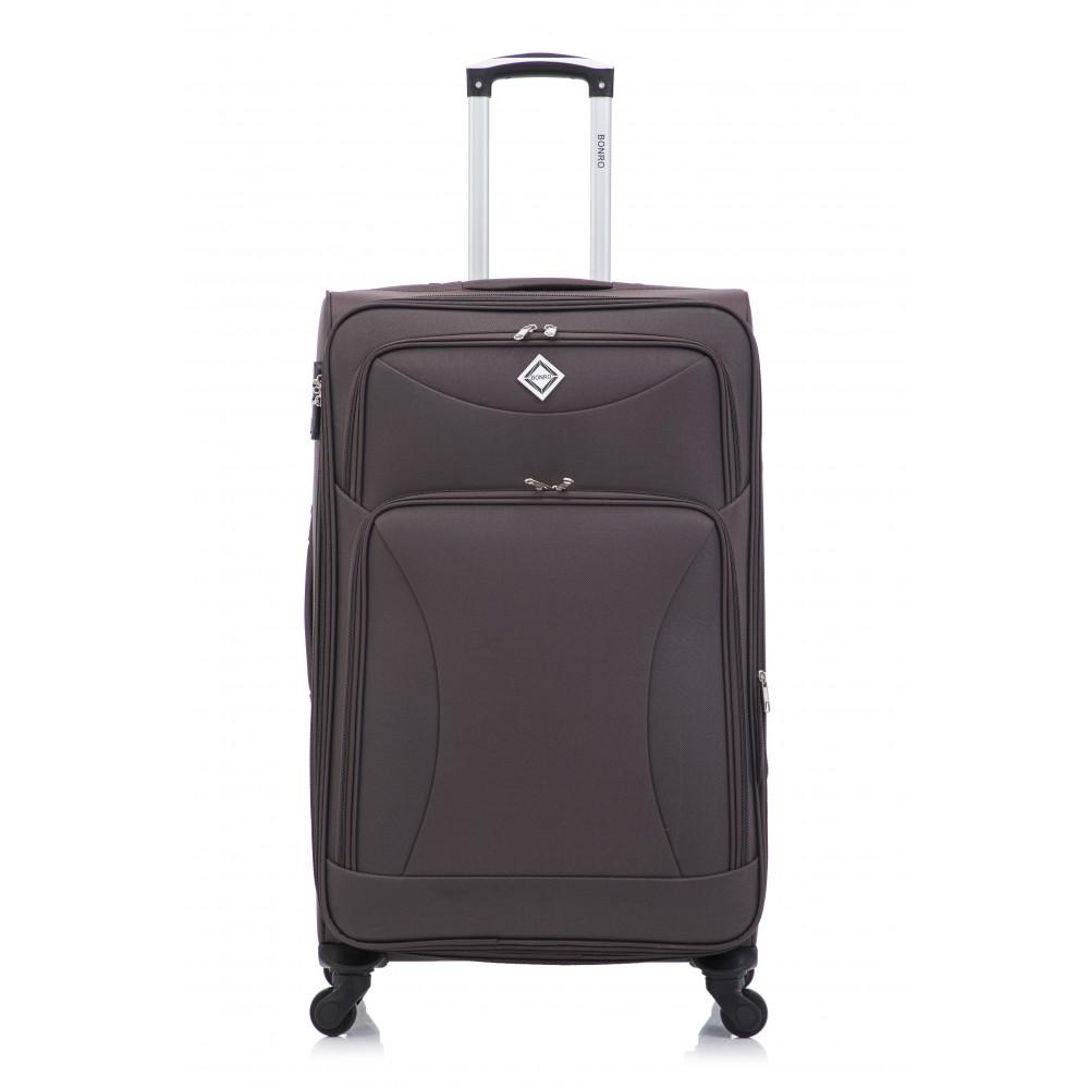 Набір тканинних валіз Bonro Tourist велика середня 2 шт. Коричневий (42400952) - фото 3 Набір тканинних валіз Bonro Tourist велика середня 2 шт. Коричневий (42400952) - фото 3