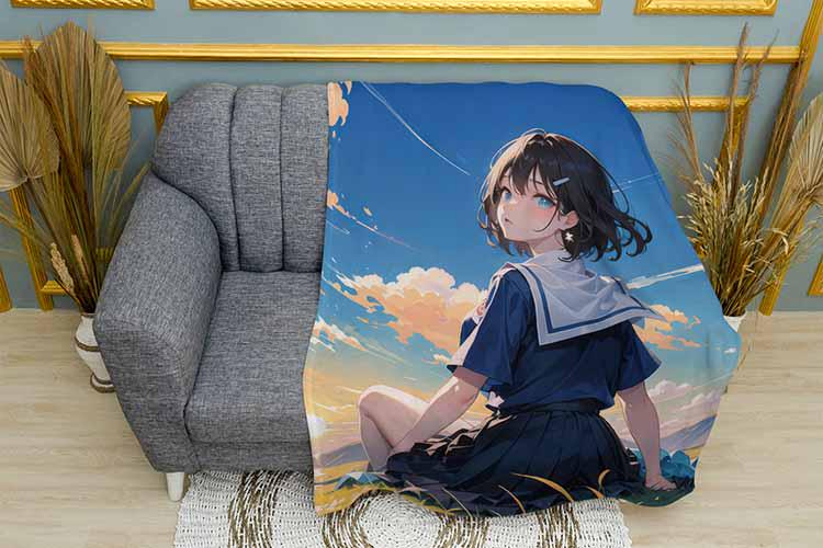 Плед The girl is sitting in the field Anime плюш однослойный 150х210 см (113707-1) Плед The girl is sitting in the field Anime плюш однослойный 150х210 см (113707-1)