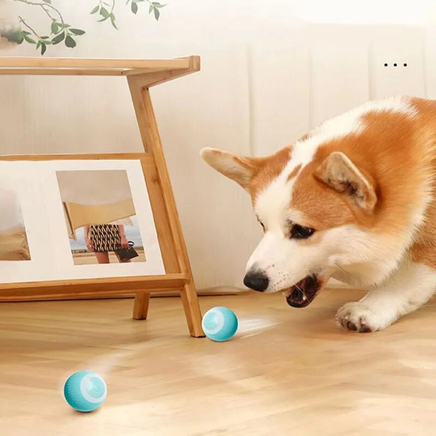 М'ячик Smart інтерактивний PetGravity для котів і маленьких собак з USB Blue - фото 10