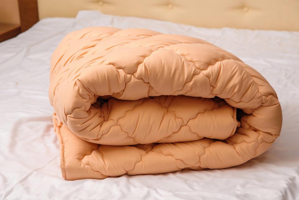 Одеяло двуспальное из овечьей шерсти Лери Макс Светло-коричневый (19001)