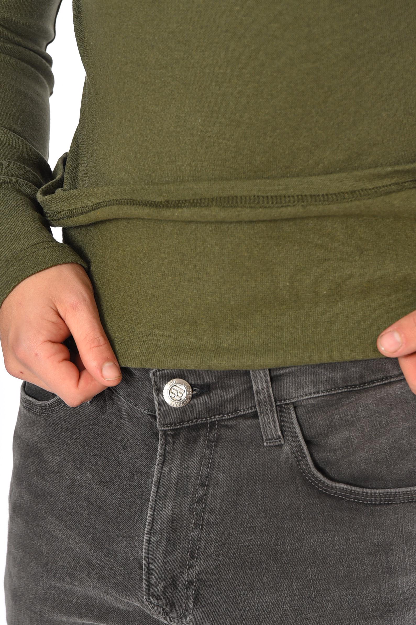 Гольф чоловічий однотонний на флісі XS Хакі (194214) - фото 4