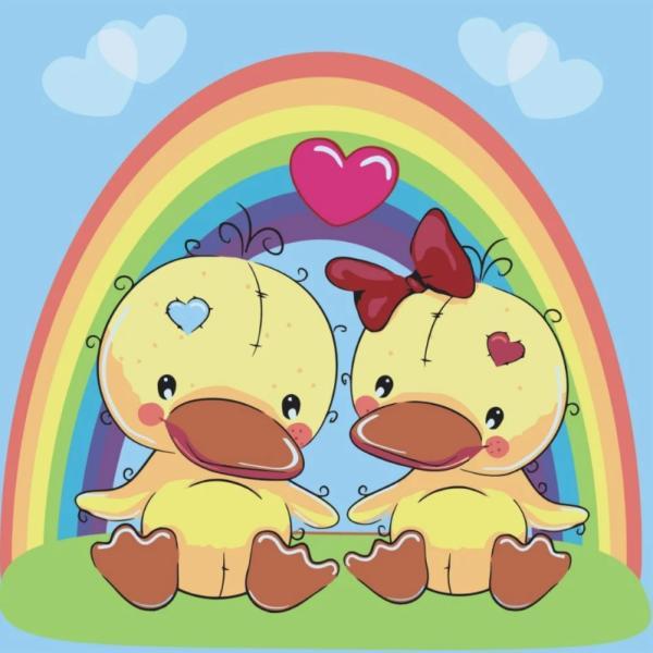 Картина по номерам Strateg Птицы Утята 30х30 см в термопакете (ES091-mt)