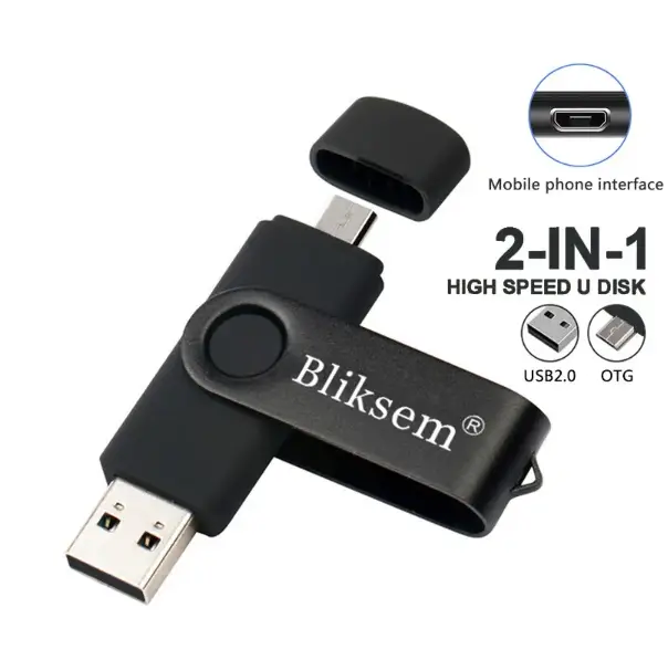 Флеш-память 2в1 Micro USB + USB2.0 OTG 64 GB Черный (2015099894) - фото 4