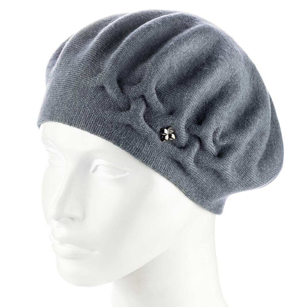 Берет двойной женский сбоку с узором Zolly ZH258 Серый