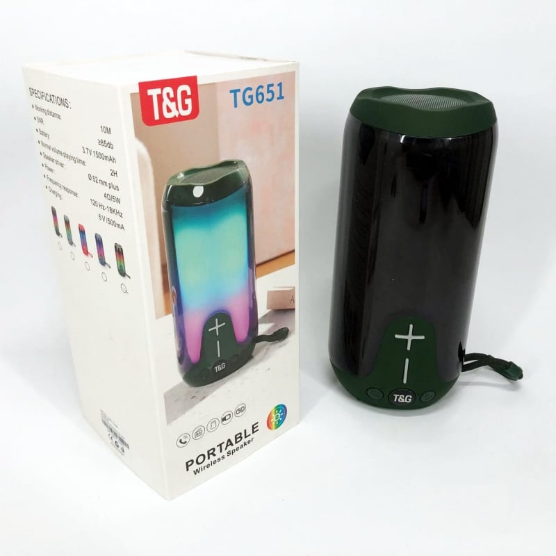 Портативная колонка TG 651 Bluetooth RGB Green (tf4876) - фото 11