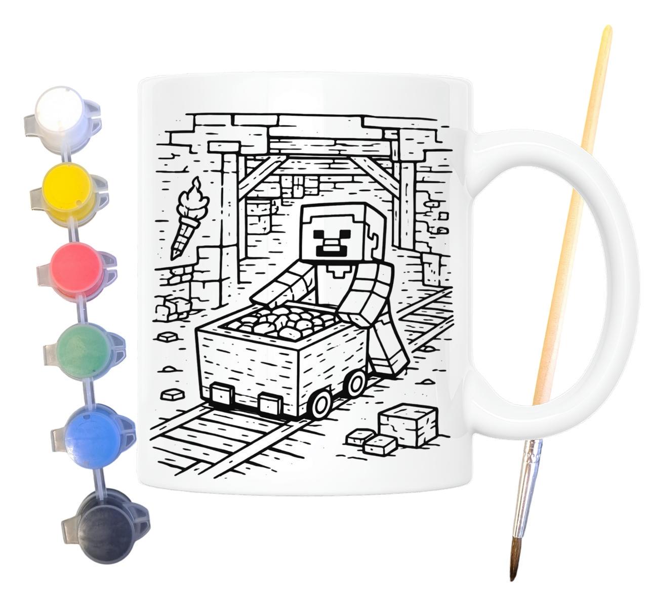 Набор для творчества кружка-раскраска Вагонетка Майнкрафт (КР0207)