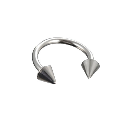 Сережка-підкова Конус циркулярний з хірургічної сталі 1,2 мм Срібний (9047)
