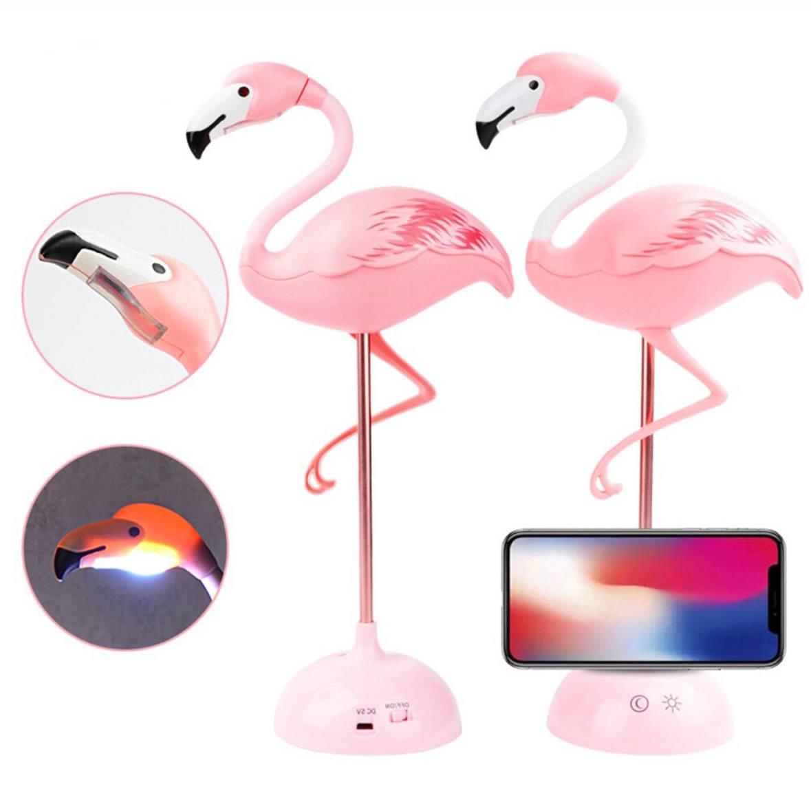 Cветильник-ночник LED Фламинго с функцией Powebank Розовый (2412) - фото 4 Cветильник-ночник LED Фламинго с функцией Powebank Розовый (2412) - фото 4