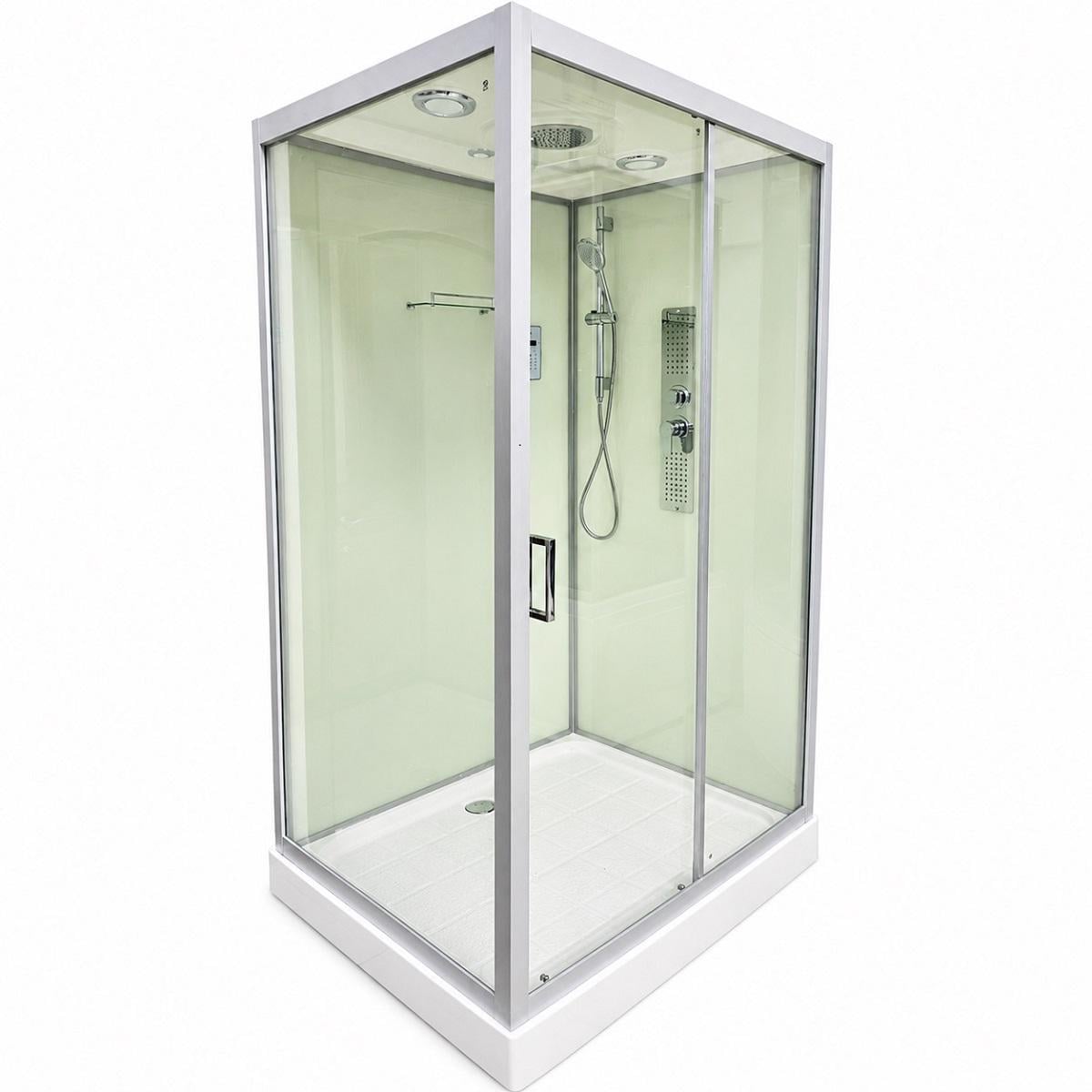 Душевой бокс ARTEX BLT-115 120х80х215 см с низким акриловым поддоном/гидромассажем/тропическим душем/радио и подсветкой